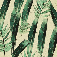 Palm tree .   Oil painting. Pattern for printing on wall decorations, fabrics, for use in graphics.