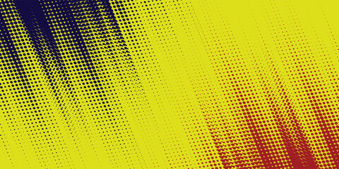 Yellow halftone on blue background. Vector dotted sparkles or halftone shine pattern texture Pop Art Style Background. Vector sport