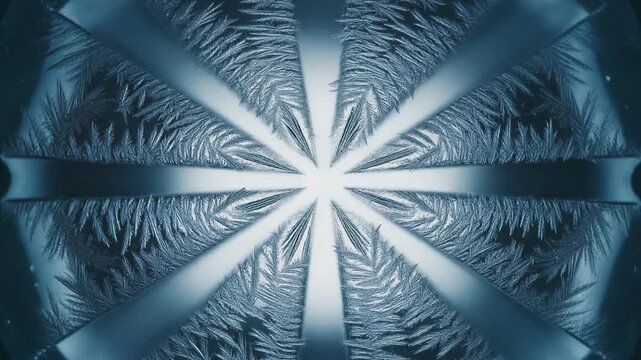 Abstract Winter Ice Crystal Pattern