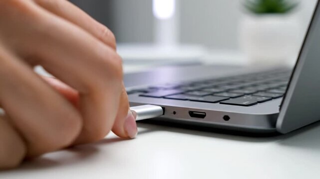 Inserting USB Drive into Laptop
