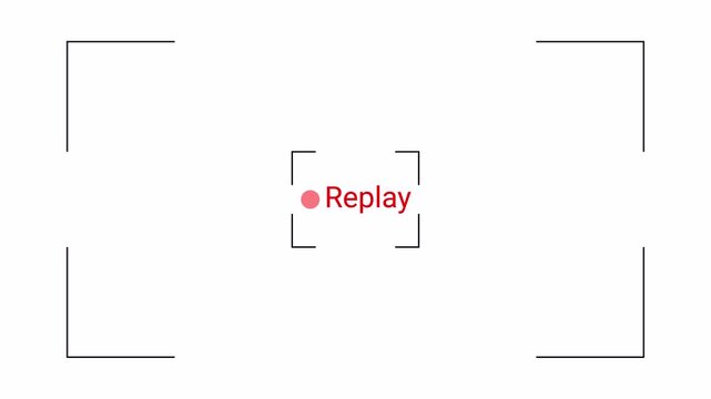 Replay text button animation with alpha channel, Replay icon video for Live Streamers, Action replay sign icon loop animation with transparent background in 4k.