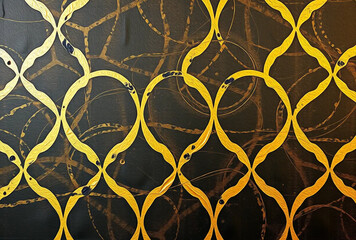 Design template for invitation, web, banner, birthday, wedding, business card. Golden background. Oil  painting