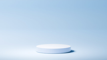 horizontal light blue background, isolated white rounded base, light blue color palette, product placement, background color palette © jayed