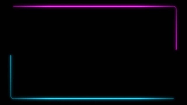 Neon Blue and Purple Gradient Streamer Facecam Border Overlay with Seamless Glowing Light Animation (4K)