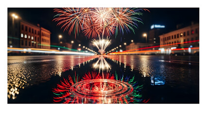 fireworks in the city