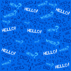 Obraz premium Pattern from English language doodles. Seamless pattern. Background on the theme of school, grammar, education, learning, literacy, spelling. Perfect for gift papers, patterns fills, textile, websit