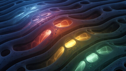 Microscopic Cell Channels Glow