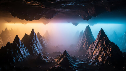 Mountain Ridge Skyline at Twilight