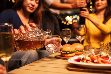 Celebrate whisky at an intimate party at a camping restaurant group celebration.