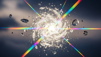 Light Burst with Water Droplets