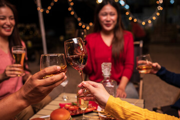 Celebrate whisky at an intimate party at a camping restaurant group celebration.