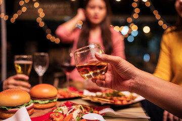 young woman with champagne