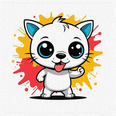 Cartoon. Pattern for T-shirts, covers, wallpapers, fabrics . Oil painting