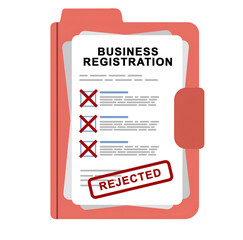 Rejected Business Registration Form Application Document illustration