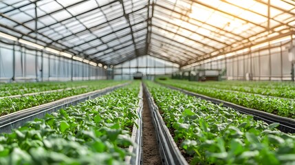 Obraz premium Modern greenhouse full of healthy plants high resolution picture