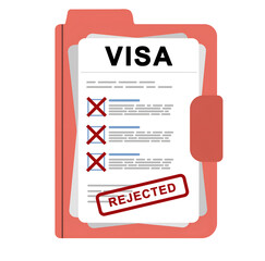 Rejected Visa Application Form Document Vector Illustration 