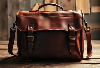 Artisan-crafted leather satchel, rich brown, intricate stitching, handcrafted, handmade bag