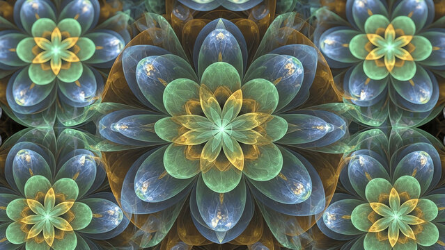 Fractal Flower Mandala - Powered by Adobe