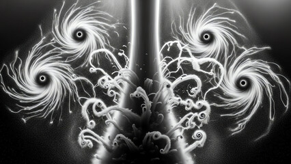 Black and White Abstract Machinery