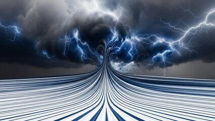 Storm Vortex Over Striped Sea