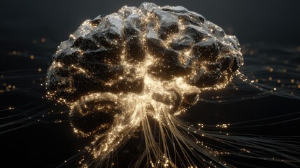 digital hive mind strategizing company growth pulsing core with data streams linking to goals 