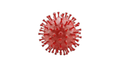 3D Red Coronavirus 3D Render Isolated on transparent background