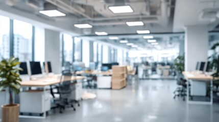 blurred image of modern office space modern office space with bright working environment