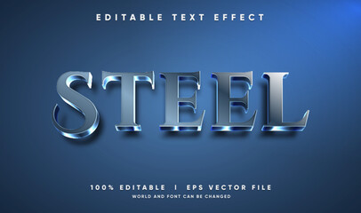 steel vector text effect with modern style