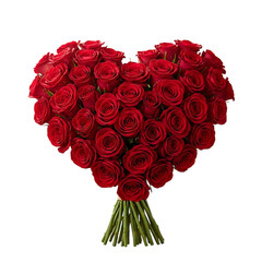 Heart rose bouquet love romance on transparent background
