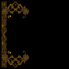 Oil painting. Pattern for printing on wall decorations, covers, leaflets, business cards. Golden oriental pattern.