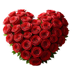 Rose heart bouquet love romance on transparent background
