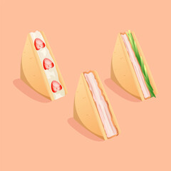 Triangle Sandwich Vector Set with Various Fillings