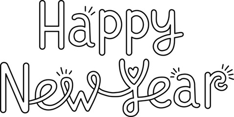 Happy New Year 글자 디자인