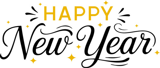 Happy New Year 글자 디자인