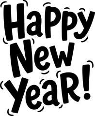 Happy New Year 글자 디자인