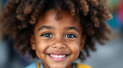 Smiling African American school child portrait