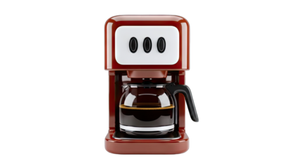 Retro Coffee Maker Brewing Fresh Coffee - Isolated