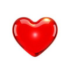 Heart icon glossy red love valentine on transparent background
