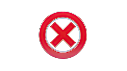 Red X Mark in Circle - Error, Cancel, or Wrong Concept