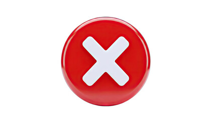 Obraz premium Red X Button on White Background