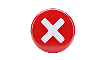 Red X Button on White Background