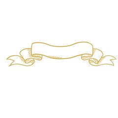 Floating hand-painted ribbon label lines