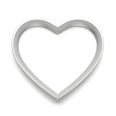 Silver heart frame isolated on transparent background