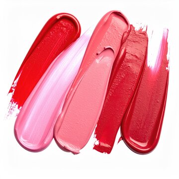 Swirling strokes of various shades of red and pink lipstick