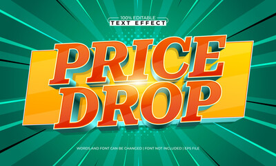 price drop editable text effect for ecommerce and online shop design