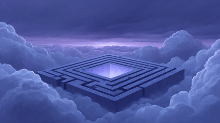 Explore the Enigmatic Journey Through a Surreal Maze in the Clouds: A Deep Dive into States of Mind and Abstract Thought