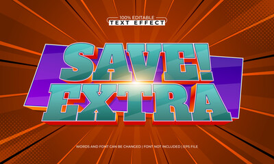 save extra editable text effect for ecommerce and online shop design