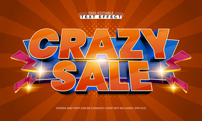 crazy sale editable text effect for ecommerce and online shop design