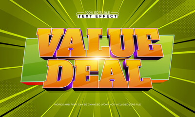 value deal editable text effect for ecommerce and online shop design