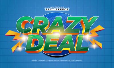 crazy deal editable text effect for ecommerce and online shop design